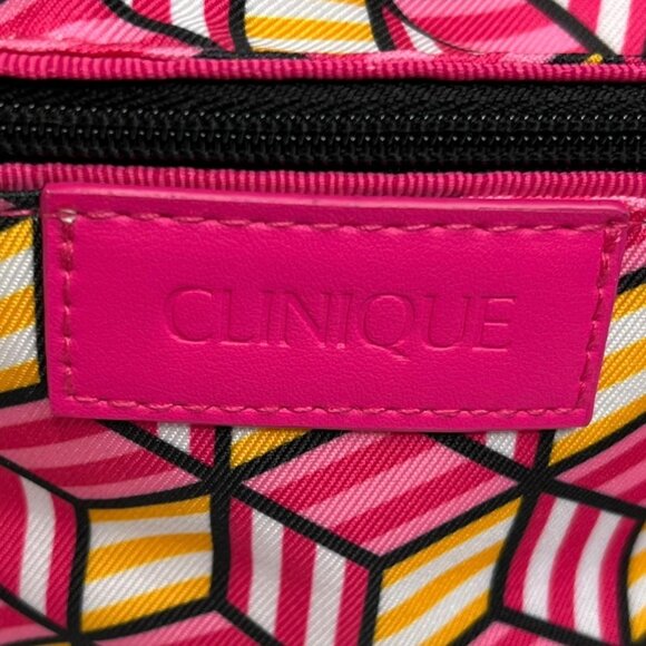 Clinique Make Up Bag Pink Orange Excellent Condition - Picture 5 of 10